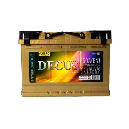 DECUS Золото 6CT-77VL 77 A/h 850 А R+ 278x175x190 мм