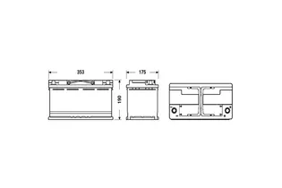 Kainar 100 A/h 850 A R+ 354x175x190 мм