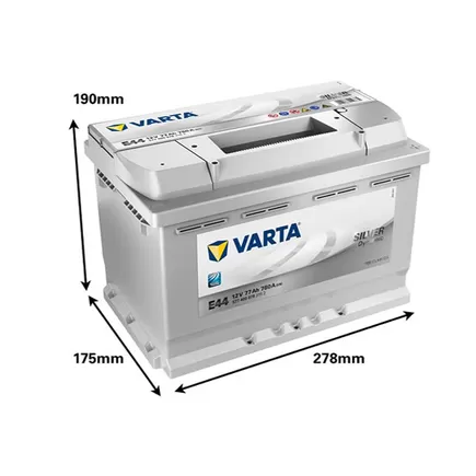 Varta Silver Dynamic E44 77 А/h 780 А R+ 278x175x190 мм