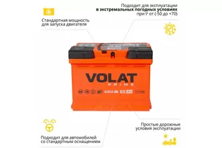 Volat Prime 65 A/h 640 А R+ 242x175x190 мм