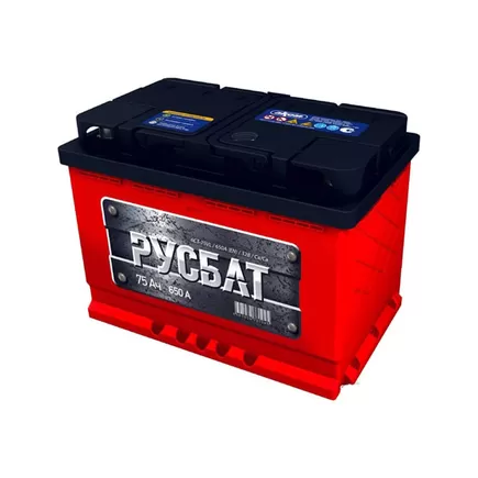 РУСБАТ 75 A/h 650 A L+ 6СТ-75 Рус. 278x175x190 мм