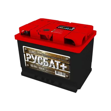 РУСБАТ+ 60 A/h 500 А L+ 242X175X190 mm