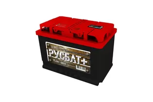 РУСБАТ+ 75 A/h 680 A R+ 6СТ-75 Евро 278x175x190 мм