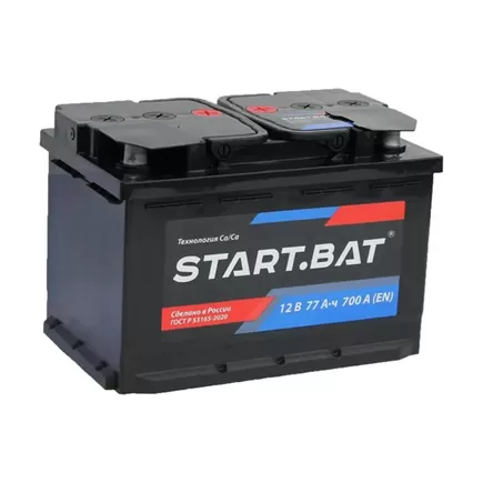 СтартБат 77 A/h 700 A R+ 6СТ-77е 277x175x190 мм