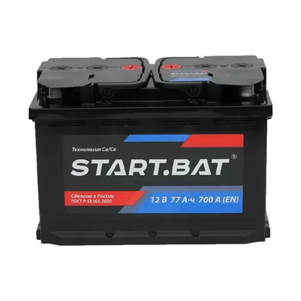 СтартБат 77 A/h 700 A R+ 6СТ-77е 277x175x190 мм