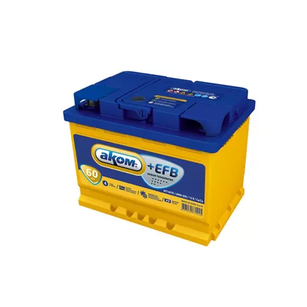 AKOM +EFB 60 A/h 600 А R+ 6CT-60 Евро 242x175x190 мм