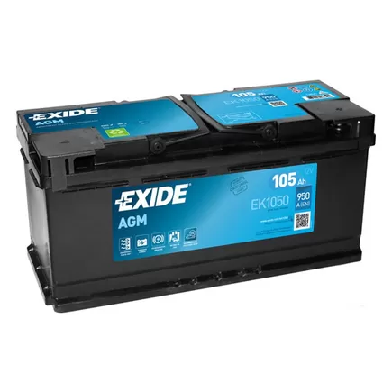 Exide Start-Stop AGM EK1050 105 A/h 950 A R+ 393x175x190 мм