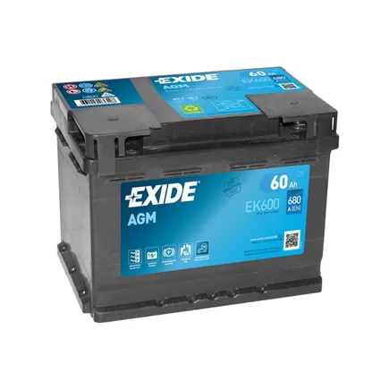 EXIDE Start-Stop AGM EK600 60 A/h 680A R+ 242x175x190 мм
