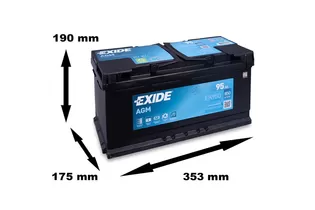 EXIDE Start-Stop AGM EK950 95 A/h 850 A R+ 353x175x190 мм