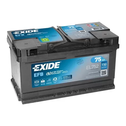 EXIDE Start-Stop EFB EL752 75 A/h 730 A R+ 315x175x175 мм