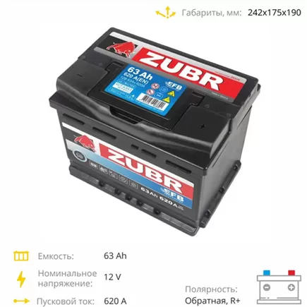 Zubr EFB 63 A/h 620 A R+ 242x175x190 мм