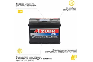 Zubr EFB 78 A/h 750 A R+ 278x175x190 мм