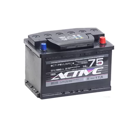 AkTex Active Frost 75 A/h 700 A R+ 6СТ-75 Евро 278x175x190 mm