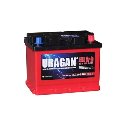 Uragan 60 A/h 500 A R+ 242x175x190 мм