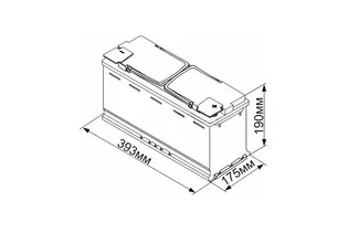 Blizzaro AGM StartStop 105 A/h 950 A R+ 393x175x190 мм