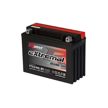 RDrive eXtremal Silver YTX24HL-BS 23.1 A/h 350 А R+ 205x87x162 мм