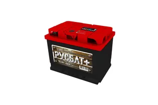 РУСБАТ+ 55 A/h 450 A R+ 6СТ-55 242x175x190 мм