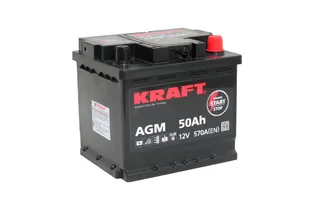 Kraft AGM StartStop 50 A/h 570 A R+ 207x175x190 мм