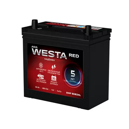 Westa Red Asia 50 A/h 480 A R+ 238x128x220 mm