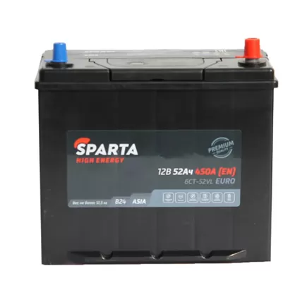 Sparta High Energy Asia 52 A/h 450 A R+ 237x127x200 мм