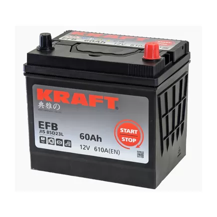 Kraft EFB Asia 60 JR 60 A/h 610 A R+ 230x175x220 мм