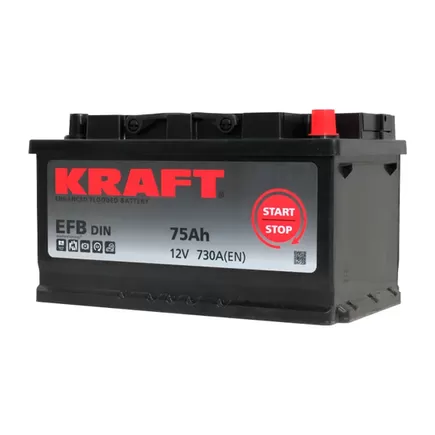 Kraft EFB Start&Stop 75 A/h 730 A R+ 315х175х190 мм