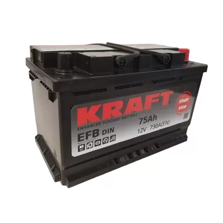 Kraft EFB Start&Stop 75 A/h 730 A R+ 315х175х190 мм