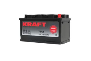Kraft EFB StartStop 75 A/h 730 A R+ низкий 315х175х175 мм