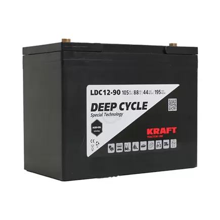 Аккумулятор Kraft 12V-105 Ah (C20) L (12В/105 А·ч)