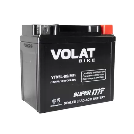 VOLAT YTX5L-BS MF 5 A/h 80 A R+ 113х70х105 мм