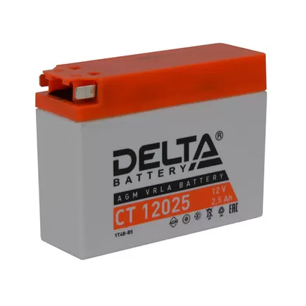 Delta AGM СТ 12025 2,5 A/h 40 A R+ 113x38x85 мм
