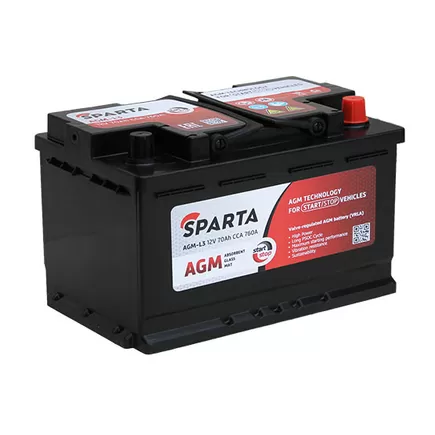 Sparta AGM L-3 70 A/h 760 А R+ 275х175х190 мм