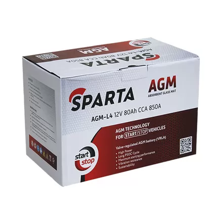 Sparta AGM L-4 80 A/h 850 A R+ 315x175x190 мм