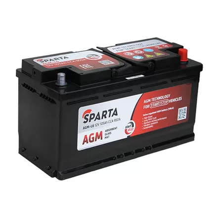 Sparta AGM L-6 105 A/h 950 A R+ 393x175x190 мм