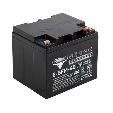 Аккумулятор RuTrike 6-GFM-40  (12В/43 A·ч)