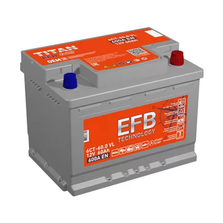 Titan EFB L2 60 A/h 600 A R+ 242x175x190 mm