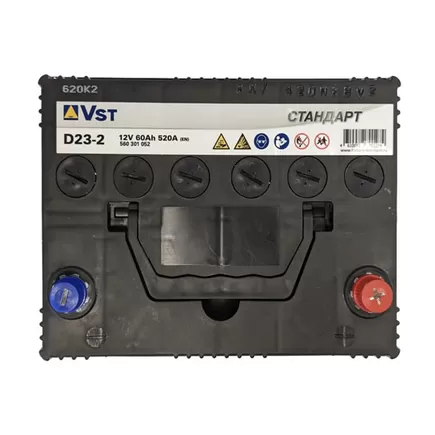 VST Стандарт D23-2 60 A/h 520 A JR+ 230x175x220 мм