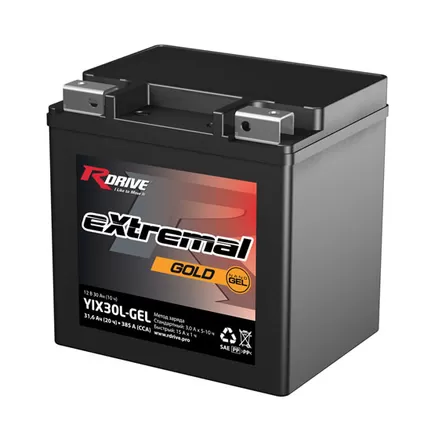 RDrive eXtremal Gold YIX30L Gel 31.6 A/h 385 А R+ 169x131x175 мм