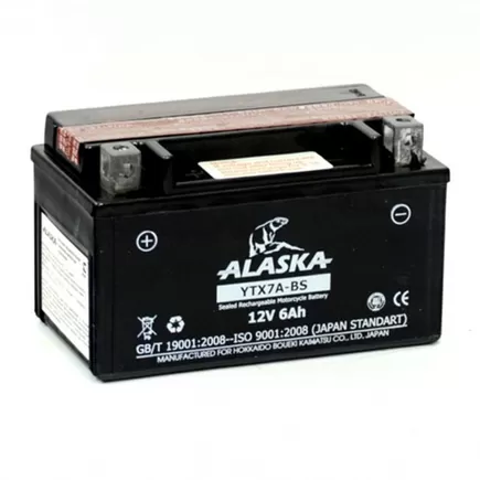 Alaska YTX7A-BS 6 A/h 105 A L+ 150x87x93 мм