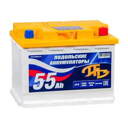Подольские аккумуляторы 55 A/h 420 A R+ 242x175x190 мм