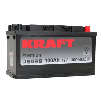 Kraft Premium 100 A/h 1000 A R+ 353x175x190 мм