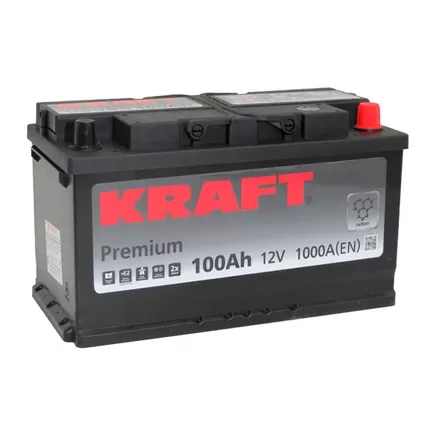 Kraft Premium 100 A/h 1000 A R+ 353x175x190 мм