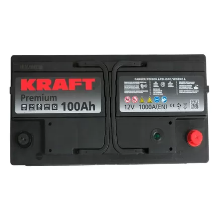 Kraft Premium 100 A/h 1000 A R+ 353x175x190 мм