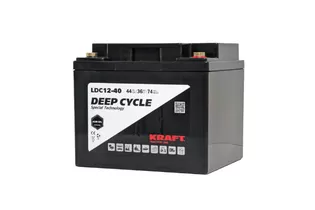 Аккумулятор Kraft 12V-44 Ah (C20) L (12В/44 А·ч)