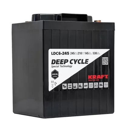 Аккумулятор Kraft 6V-245 Ah (C20) L (6В/245 А·ч)