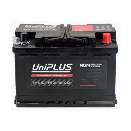 UniPLUS AGM 70 A/h 760 A R+ 278x175x190 мм