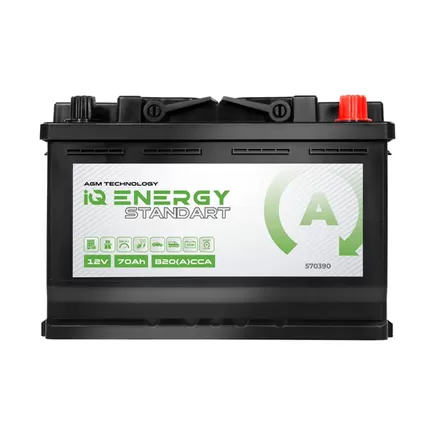 IQ Power Standart AGM 70 A/h 820 А R+ 278x175x190 мм