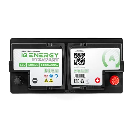 IQ Energy Standart AGM 105 A/h 1100 A R+ 393x175x190 мм