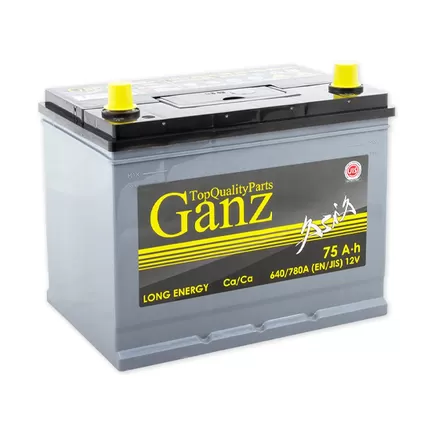 Ganz Asia 75 A/h 640 A R+ 260x175x225 мм