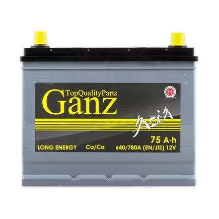 Ganz Asia 75 A/h 640 A R+ 260x175x225 мм